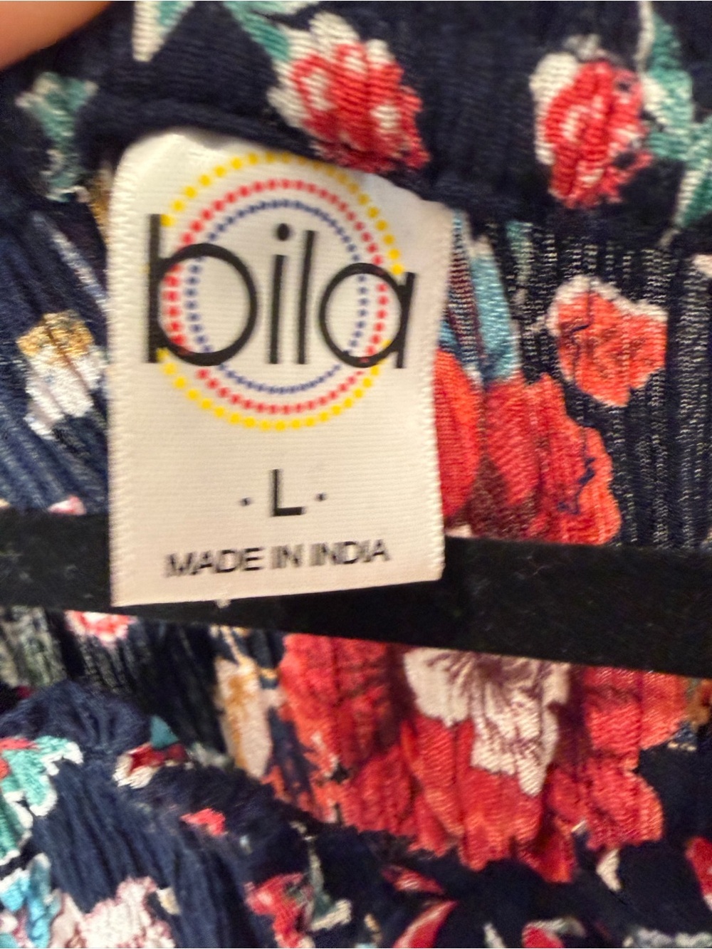 Bila Floral Smocked Maxi Dress Boho Cottagecore Handkerchief Hem L - Picture 8 of 9
